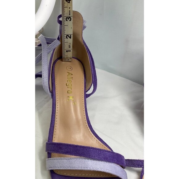 NEW Allegra K Women's Open Toe Color Block Heel Lace Up Sandals SZ 7 - Picture 13 of 16